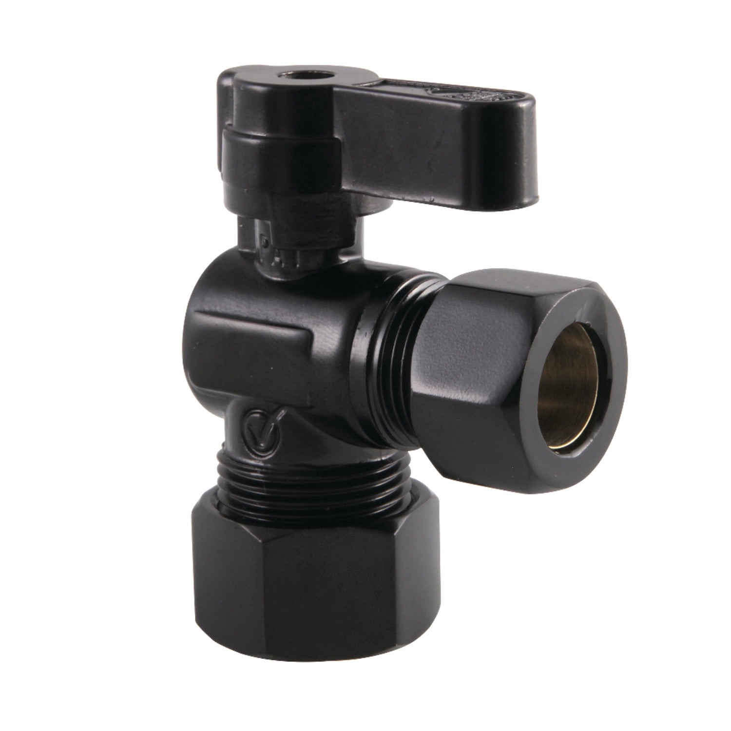 Matte Black Brass Quarter-Turn Angle Stop Valve