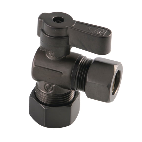 Kingston Brass KF5440ORB 5/8-Inch O.D. Comp x 1/2-Inch O.D. Comp Quarter-Turn Angle Shut-Off Valve in Oil Rubbed Bronze
