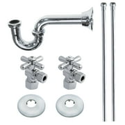 Kingston Brass KPK101P Standard Mount Plumbing Supply Kits Combo, 1/2 IPS Inlet, 3/8 Comp Oulet