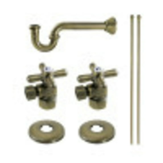 Kingston Brass KPK103P Trimscape Standard Mount Plumbing Supply Kit Combo, Antique Brass