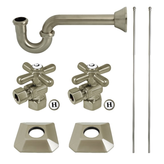 Kingston Brass KPK130P8 Trapeze Modern Plumbing Sink Trim Kit with P-Trap, Brushed Nickel