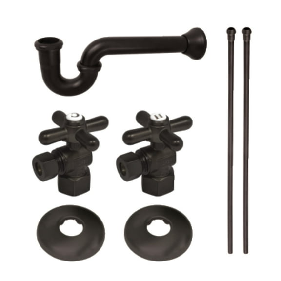 Kingston Brass KPK205 Gourmet Scape Standard Mount Plumbing Supply Kit with 1-1/2" P-Trap - 1/2" IPS Inlet x 3/8" Comp Oulet, Oil Rubbed Bronze