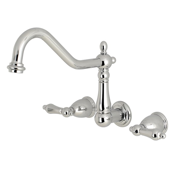 Kingston Brass KS1021AL Heritage Two-Handle Wall Mount Roman Tub Faucet, Polished Chrome