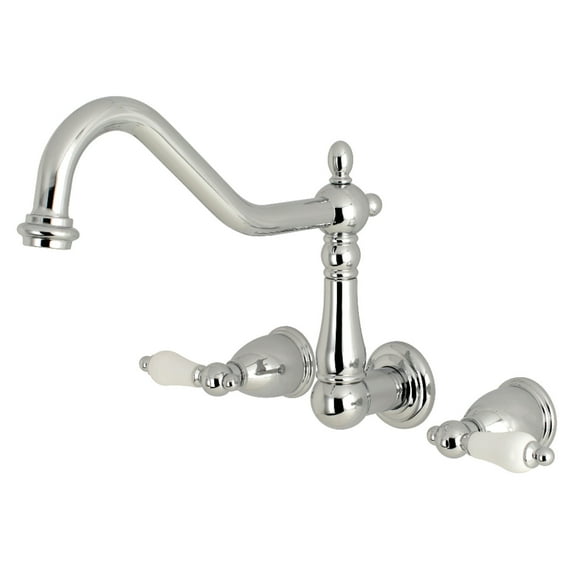 Kingston Brass KS1021PL Heritage Two-Handle Wall Mount Roman Tub Faucet, Polished Chrome