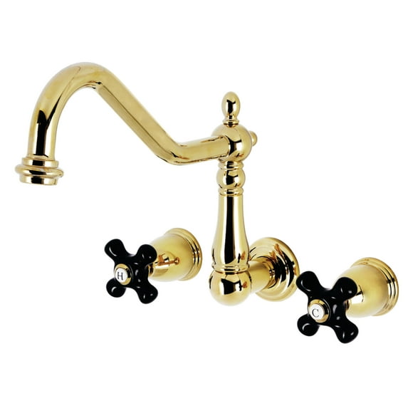 Kingston Brass KS1022PKX Duchess Two-Handle Wall Mount Roman Tub Faucet, Polished Brass