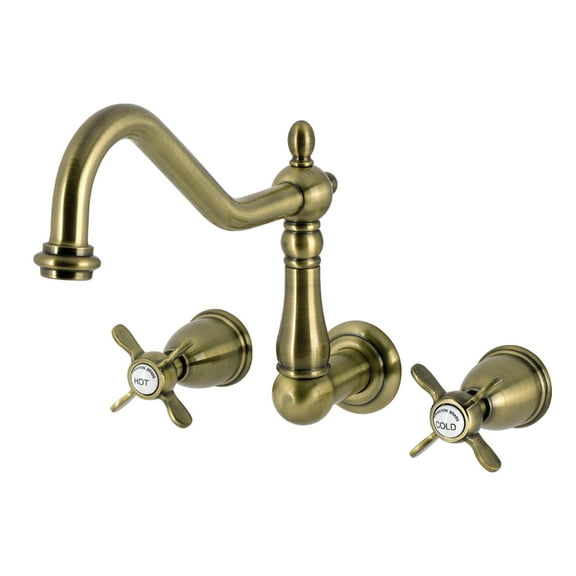 Kingston Brass KS1023BEX Essex Two-Handle Wall Mount Roman Tub Faucet, Antique Brass