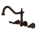 thumbnail image 1 of Kingston Brass KS1025AL Heritage Two-Handle Wall Mount Roman Tub Faucet, Oil Rubbed Bronze, 1 of 8
