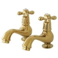 thumbnail image 1 of Kingston Brass KS1102AX Heritage Basin Tap Mounted Bathroom Faucet, Polished Brass, 1 of 2