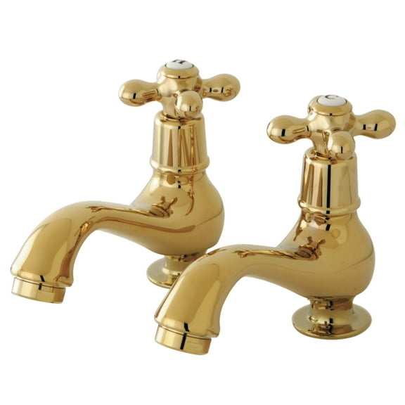 Kingston Brass KS1102AX Heritage Basin Tap Mounted Bathroom Faucet, Polished Brass