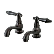 Kingston Brass KS1105PKL Basin Tap Faucet with Cross Handle, Oil Rubbed Bronze