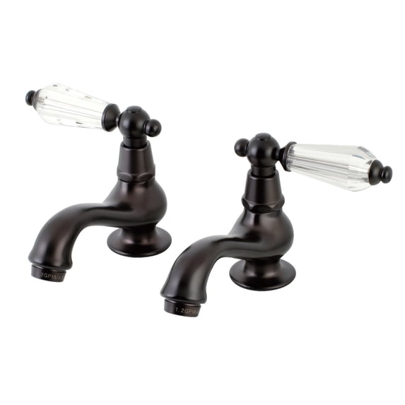 Kingston Brass KS1105WLL Basin Tap Faucet with Cross Handle, Oil Rubbed Bronze