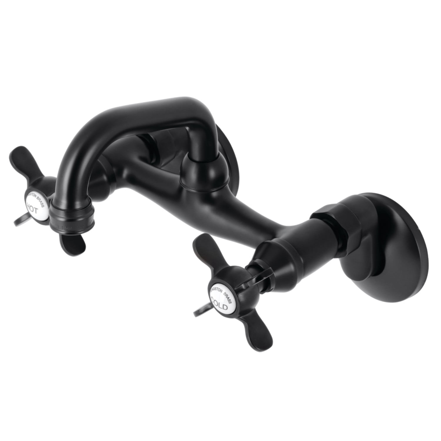 Matte Black Wall Mount Two-Handle Bar Faucet
