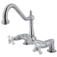 thumbnail image 1 of Kingston Brass KS1141PX Heritage Bridge Kitchen Faucet, Polished Chrome, 1 of 4