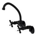 thumbnail image 1 of Kingston Brass KS114MB Essex Two Handle Wall Mount Kitchen Faucet, Matte Black, 1 of 5
