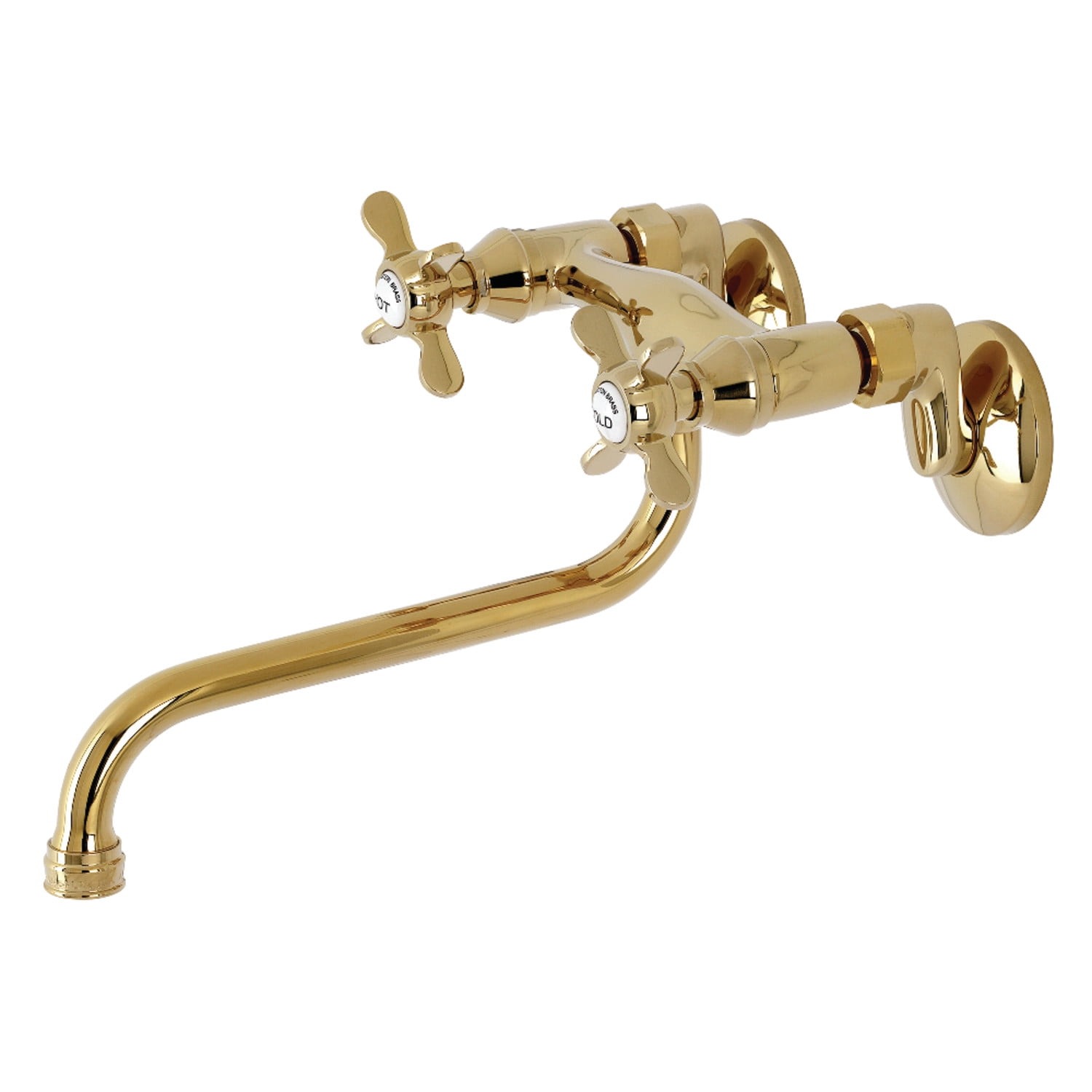 Essex Polished Brass Two-Handle Wall Mounted Bathroom Faucet