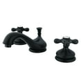 thumbnail image 1 of Kingston Brass KS1160AX Heritage Two-Handle 3-Hole Deck Mount Widespread Bathroom Faucet with Brass Pop-Up in Matte Black, 1 of 8