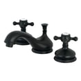 thumbnail image 1 of Kingston Brass KS1160BX Vintage Two-Handle 3-Hole Deck Mount Widespread Bathroom Faucet with Brass Pop-Up in Matte Black, 1 of 5