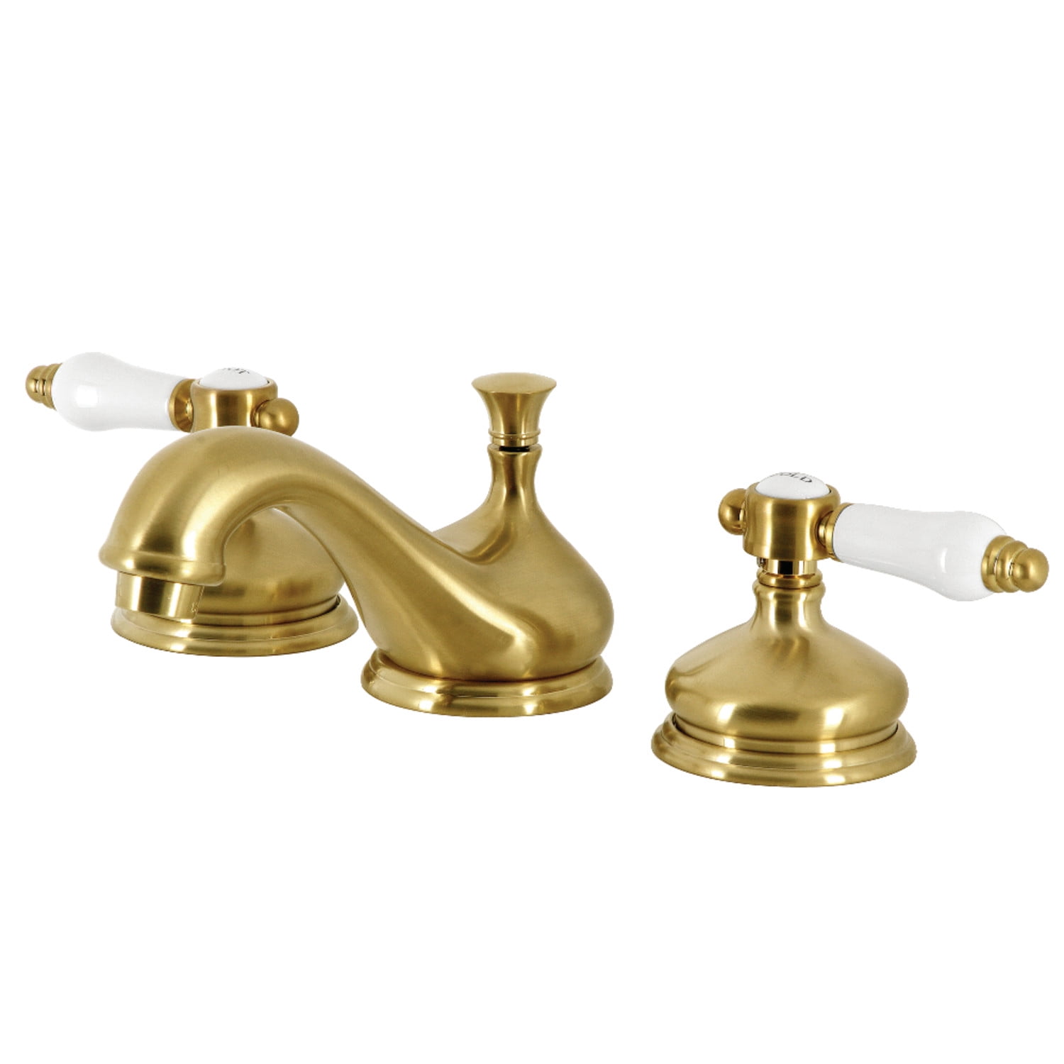 Kingston Brass KS1167BPL 8 in. Widespread Bathroom Faucet, Brushed Brass