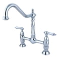 thumbnail image 1 of Kingston Brass KS1171AL Heritage Bridge Kitchen Faucet, Polished Chrome, 1 of 2