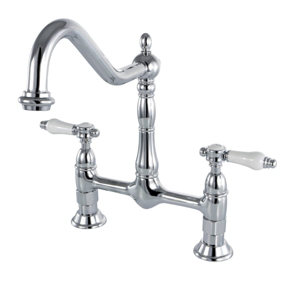 Kingston Brass KS1171BPL Bel-Air Bridge Kitchen Faucet, Polished Chrome