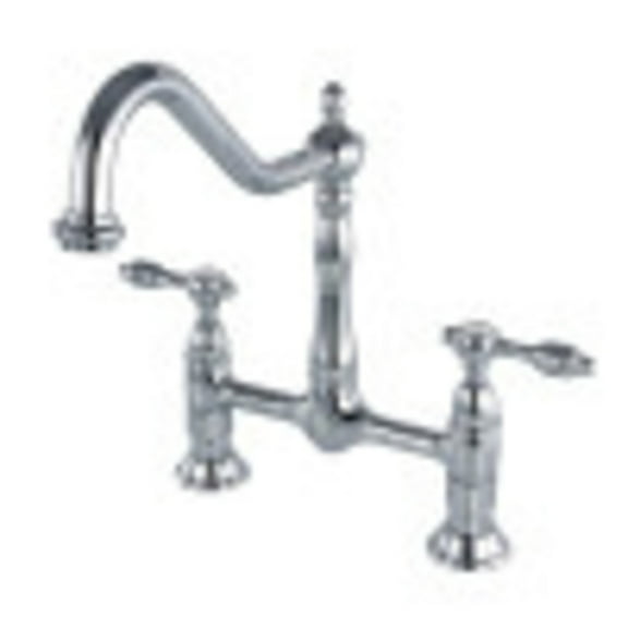 Kingston Brass KS1171TAL Tudor Bridge Kitchen Faucet, Polished Chrome
