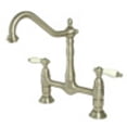 thumbnail image 1 of Kingston Brass KS1178PL Heritage Bridge Kitchen Faucet, Brushed Nickel, 1 of 2