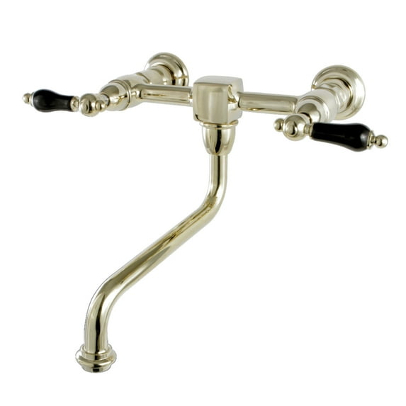 Kingston Brass KS1212PKL Wall Mount 8" Center Vessel Sink Faucet, PB