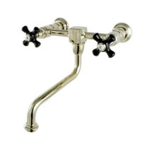 Kingston Brass KS1212PKX Wall Mount Bathroom Faucet, Polished Brass