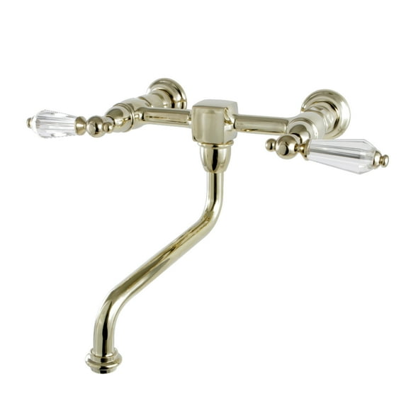 Kingston Brass KS1212WLL Wilshire Wall Mount Bathroom Faucet, Polished Brass