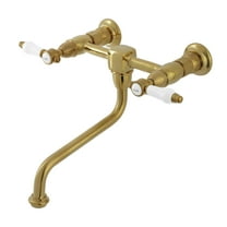 Kingston Brass KS1217BPL Bel-Air Double-Handle Wall Mount Bathroom Faucet, Brushed Brass