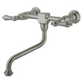 thumbnail image 1 of Kingston Brass KS1218AL Heritage Wall Mount Bathroom Faucet, Brushed Nickel, 1 of 2