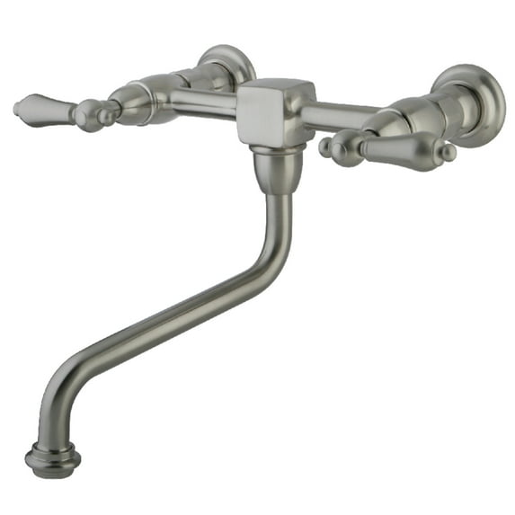 Kingston Brass KS1218AL Heritage Wall Mount Bathroom Faucet, Brushed Nickel