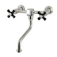 thumbnail image 1 of Kingston Brass KS1218PKX Duchess Wall Mount Bathroom Faucet, Brushed Nickel, 1 of 3