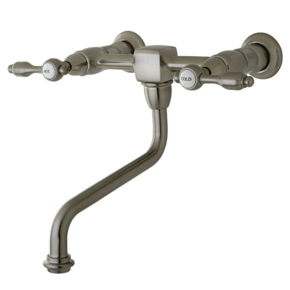 Kingston Brass KS1218TAL Tudor Wall Mount Bathroom Faucet, Brushed Nickel