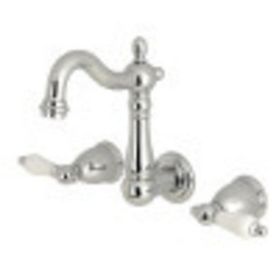 Kingston Brass KS1221PL Heritage Wall Mount Bathroom Faucet, Polished Chrome