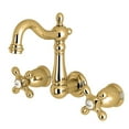 thumbnail image 1 of Kingston Brass KS1222AX 8-Inch Center Wall Mount Bathroom Faucet, Polished Brass, 1 of 2