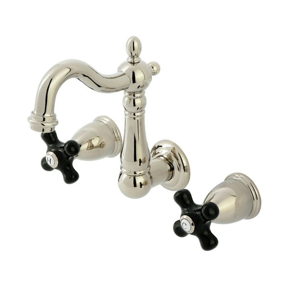 Kingston Brass KS1226PKX Duchess Double-Handle Wall Mount Bathroom Faucet, Polished Nickel