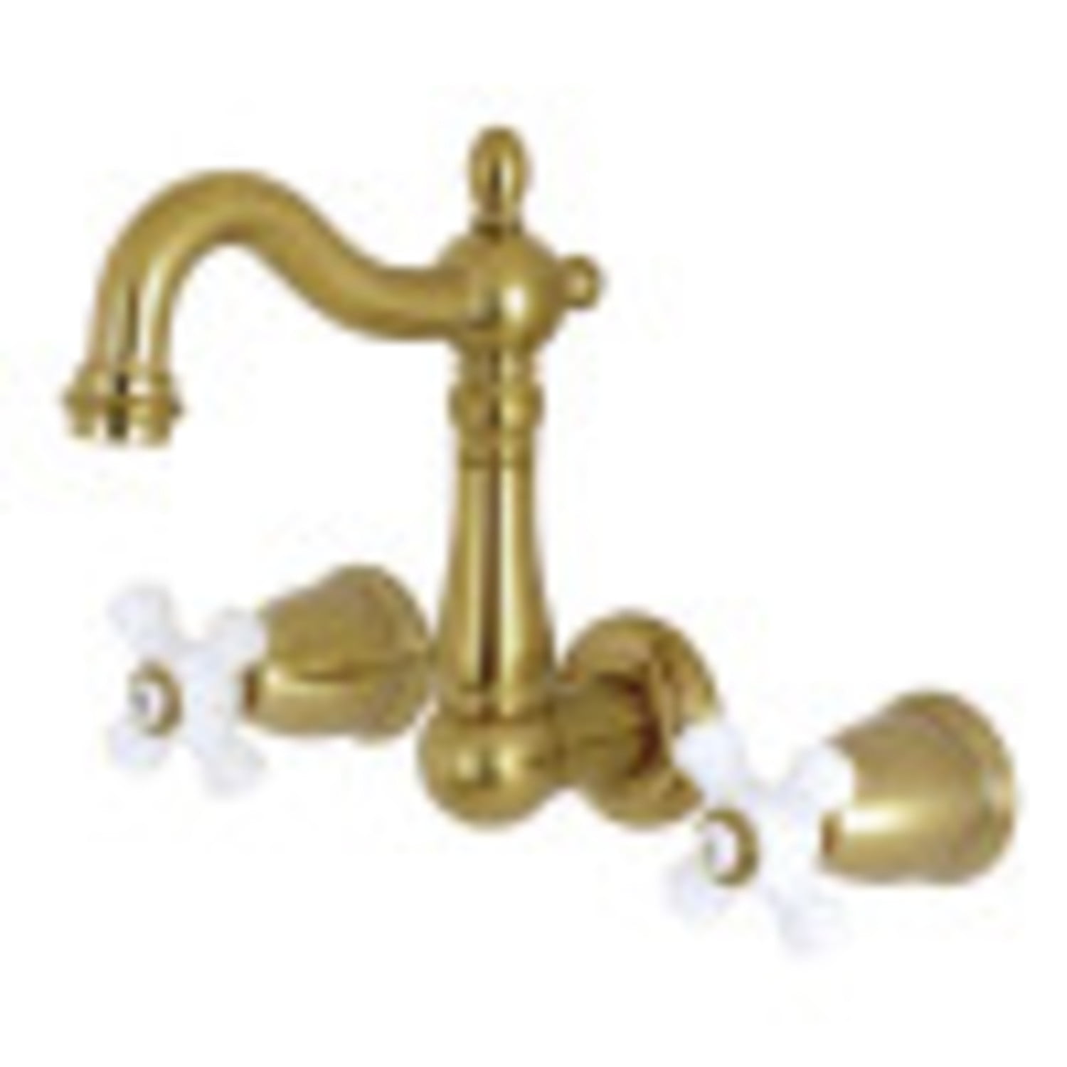 Kingston Brass KS1227PX Heritage Wall Mount Bathroom Faucet, Brushed Brass