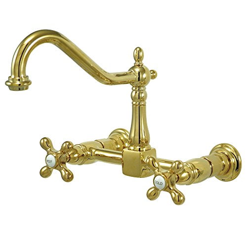 Kingston Brass Heritage 8" Center Wall Mount Kitchen Faucet