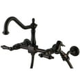 thumbnail image 1 of Kingston Brass KS1245ALBS Heritage Wall Mount Bridge Kitchen Faucet with Brass Spray, Oil Rubbed Bronze, 1 of 2