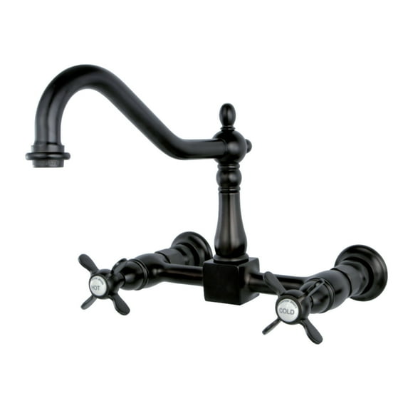 Kingston Brass KS1245BEX Essex Wall Mount Bridge Kitchen Faucet, Oil Rubbed Bronze