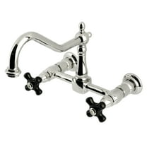 Kingston Brass KS1246PKX Duchess Double-Handle Wall-Mount Bridge Kitchen Faucet, Polished Nickel