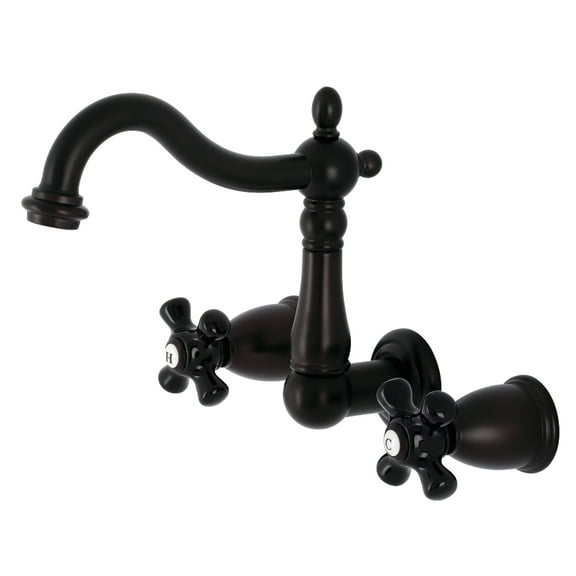 Kingston Brass KS1255PKX Duchess Double-Handle Wall Mount Bathroom Faucet, Oil Rubbed Bronze