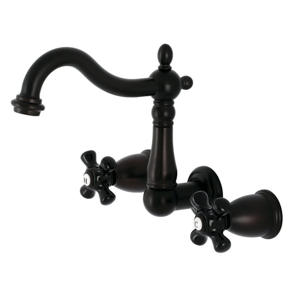 Kingston Brass KS1255PKX Duchess Double-Handle Wall Mount Bathroom Faucet, Oil Rubbed Bronze