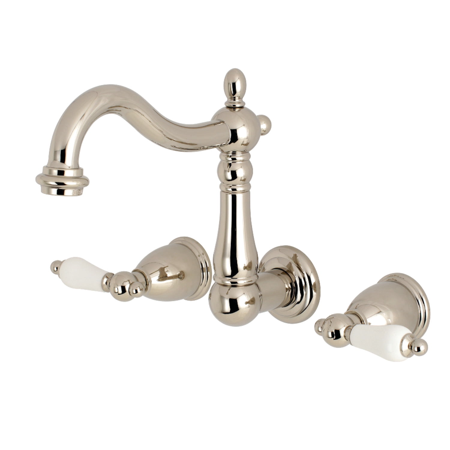 Kingston Brass KS1256PL 8-Inch Center Wall Mount Bathroom Faucet, Polished Nickel