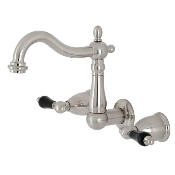 Kingston Brass KS1258PKL Duchess Double-Handle Wall Mount Bathroom Faucet, Brushed Nickel