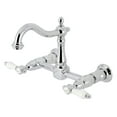 thumbnail image 1 of Kingston Brass KS1261BPL Bel-Air Double-Handle Wall-Mount Bridge Kitchen Faucet, Polished Chrome, 1 of 4