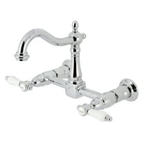 Kingston Brass KS1261BPL Bel-Air Double-Handle Wall-Mount Bridge Kitchen Faucet, Polished Chrome