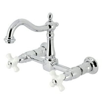 Kingston Brass KS1261PX Heritage Two-Handle Wall Mount Kitchen Faucet, Polished Chrome
