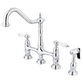 thumbnail image 1 of Kingston Brass KS1271PLBS Heritage Kitchen Faucet with Brass Sprayer, 8-3/4-Inch, Polished Chrome, 1 of 3